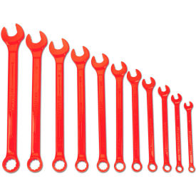 11 Piece 3/8mm to 1mm 12-Point Combination Ratcheting Wrench Set, Red view 2