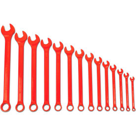 14 Piece 3/8mm to 1-1/4mm 12-Point Combination Ratcheting Wrench Set, Red view 2