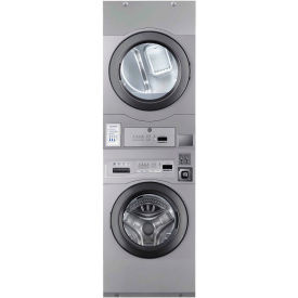 Crossover 2.0 Stacked Washer & Dryer, Electric, Coin Operated, 3.5/7.7 Cu.Ft. Capacity, 240V, Gray view 2
