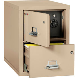 Fire King 2-2131-CPASF Fireking Fireproof 2 Drawer Vertical Safe-In-File Legal 20-13/16"Wx31-9/16"Dx27-3/4"H Parchment image.