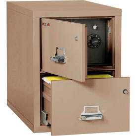 Fire King 2-2131-CTASF Fireking Fireproof 2 Drawer Vertical Safe-In-File Legal 20-13/16"Wx31-9/16"Dx27-3/4"H Taupe image.