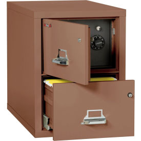 Fire King 2-2131-CTNSF Fireking Fireproof 2 Drawer Vertical Safe-In-File Legal 20-13/16"Wx31-9/16"Dx27-3/4"H Tan image.
