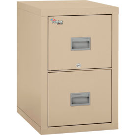 Fire King 2P1825-CPA Fireking Fireproof 2 Drawer Vertical File Cabinet Legal-Letter 17-3/4"Wx25-1/16"Dx27-3/4"H Parchment image.