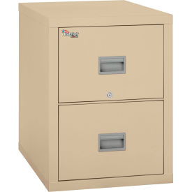 Fire King 2P1831-CPA Fireking Fireproof 2 Drawer Vertical File Cabinet Letter 17-3/4"Wx31-9/16"Dx27-3/4"H Parchment image.