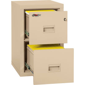 Fire King 2R1822-CPA Fireking Fireproof 2 Drawer Vertical File Cabinet Legal-Letter 17-3/4"Wx22-1/8"Dx27-3/4"H Parchment image.