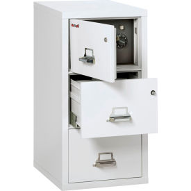 Fire King 3-2131-CAWSF Fireking Fireproof 3 Drawer Vertical Safe-In-File Legal 20-13/16"Wx31-9/16"Dx40-1/4"H Arctic White image.
