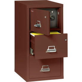 Fire King 3-2131-CBRSF Fireking Fireproof 3 Drawer Vertical Safe-In-File Legal 20-13/16"Wx31-9/16"Dx40-1/4"H Brown image.