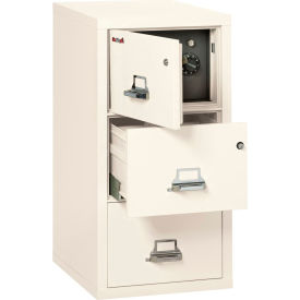 Fire King 3-2131-CIWSF Fireking Fireproof 3 Drawer Vertical Safe-In-File Legal 20-13/16"Wx31-9/16"Dx40-1/4"H Ivory White image.
