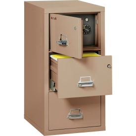 Fire King 3-2131-CTASF Fireking Fireproof 3 Drawer Vertical Safe-In-File Legal 20-13/16"Wx31-9/16"Dx40-1/4"H Taupe image.