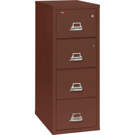 Fire King 4-2131-CBRSF Fireking Fireproof 4 Drawer Vertical Safe-In-File Legal 20-13/16"Wx31-9/16"Dx52-3/4"H Brown image.