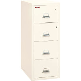 Fire King 4-2131-CIWSF Fireking Fireproof 4 Drawer Vertical Safe-In-File Legal 20-13/16"Wx31-9/16"Dx52-3/4"H Ivory White image.