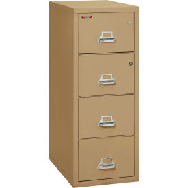 Fire King 4-2131-CSASF Fireking Fireproof 4 Drawer Vertical Safe-In-File Legal 20-13/16"Wx31-9/16"Dx52-3/4"H Sand image.