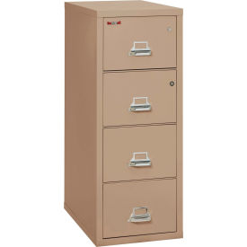 Fire King 4-2131-CTASF Fireking Fireproof 4 Drawer Vertical Safe-In-File Legal 20-13/16"Wx31-9/16"Dx52-3/4"H Taupe image.