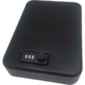 Fire King ML1007 FireKing Compact Portable Security Box Safe ML1007 Combo Lock 7"W x 10"D x 2"H Black image.