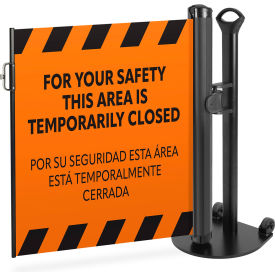 Plus Single Mobile Stand, PrePrinted Orange, Push-Through Latch view 2