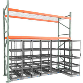 Pipp® 12 Wide Above Rack with (3) 48" x 24" & (3) 48" x 18" Under Rack Carriages 