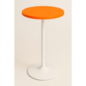 Firebird Products® 32" Round Bar Height Table 40"H White Frame Orange 