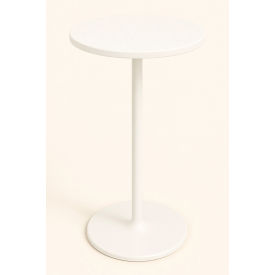 32" Round Bar Height Table, 40"H, White Frame, White view 2