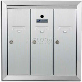 Florence Manufacturing Company 1250-3HA Recessed Vertical 1250 Series, 3 Door Mailbox, Anodized Aluminum image.