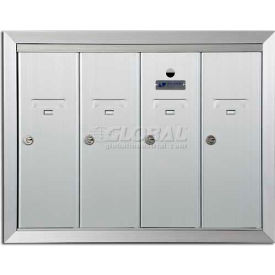 Florence Manufacturing Company 1250-4HA Recessed Vertical 1250 Series, 4 Door Mailbox, Anodized Aluminum image.