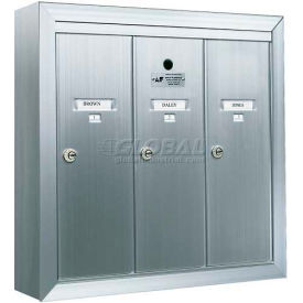Florence Manufacturing Company 12503SMSHA Surface Mount Vertical 1250 Series, 3 Door Mailbox, Anodized Aluminum image.