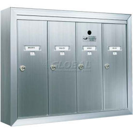 Florence Manufacturing Company 12504SMSHA Surface Mount Vertical 1250 Series, 4 Door Mailbox, Anodized Aluminum image.