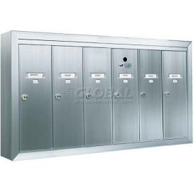 Florence Manufacturing Company 12506SMSHA Surface Mount Vertical 1250 Series, 6 Door Mailbox, Anodized Aluminum image.