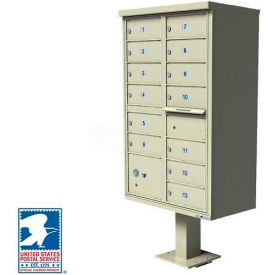 Florence Manufacturing Company 1570-13SDAF Vital Cluster Box Unit, 13 Mailboxes, 1 Parcel Locker, Sandstone image.