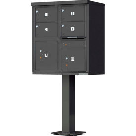Florence Manufacturing Company 1570-4T5DBAF Vital Cluster Box Unit, 4 Mailboxes & 2 Parcel Lockers, Dark Bronze image.