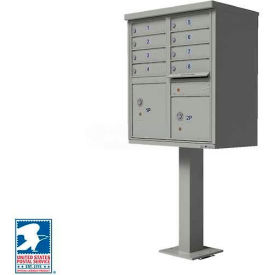 Florence Manufacturing Company 1570-8AF Vital Cluster Box Unit, 8 Mailboxes, 2 Parcel Lockers, Postal Grey image.
