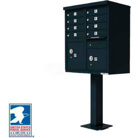Florence Manufacturing Company 1570-8BKAF Vital Cluster Box Unit, 8 Mailboxes, 2 Parcel Lockers, Black image.