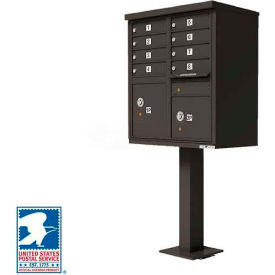 Florence Manufacturing Company 1570-8DBAF Vital Cluster Box Unit, 8 Mailboxes, 2 Parcel Lockers, Dark Bronze image.