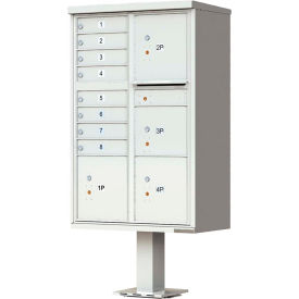 Florence Manufacturing Company 1570-8T6AF Vital Cluster Box Unit, 8 Mailboxes & 4 Parcel Lockers, Postal Grey image.