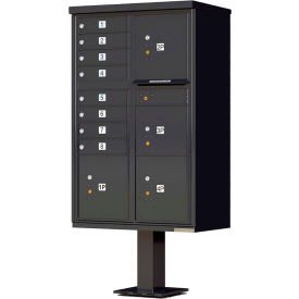 Florence Manufacturing Company 1570-8T6BKAF Vital Cluster Box Unit, 8 Mailboxes & 4 Parcel Lockers, Black image.