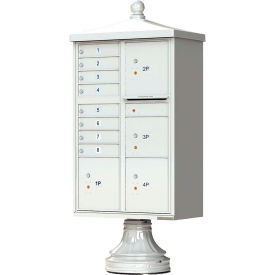 Florence Manufacturing Company 1570-8T6V2PG Vital Cluster Box Unit w/Vogue Traditional Accessories, 8 Mailboxes & 4 Parcel Lockers, Postal Grey image.