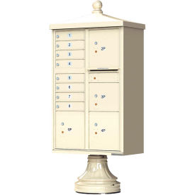 Florence Manufacturing Company 1570-8T6V2SDAF Vital Cluster Box Unit w/Vogue Traditional Accessories, 8 Mailboxes & 4 Parcel Lockers, Sandstone image.