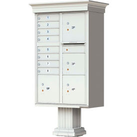 Florence Manufacturing Company 1570-8T6VAF Vital Cluster Box Unit w/Vogue Classic Accessories, 8 Mailboxes & 4 Parcel Lockers, Postal Grey image.