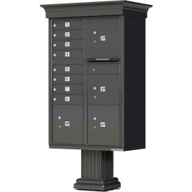 Florence Manufacturing Company 1570-8T6VDBAF Vital Cluster Box Unit w/Vogue Classic Accessories, 8 Mailboxes & 4 Parcel Lockers, Dark Bronze image.