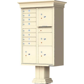 Florence Manufacturing Company 1570-8T6VSDAF Vital Cluster Box Unit w/Vogue Classic Accessories, 8 Mailboxes & 4 Parcel Lockers, Sandstone image.