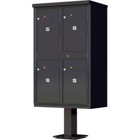 Florence Manufacturing Company 1590T2BKAF Valiant Outdoor Parcel Locker, 4 Lockers, Black image.