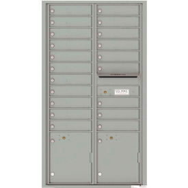 Florence Manufacturing Company 4C16D-20SS Florence Versatile 4C Mailbox 4C16D-20, 56-1/2"H, 20 Mailboxes, 2 Parcel, Front Loading, Silver USPS image.