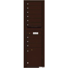 Florence Manufacturing Company 4C16S-09DB Florence Versatile 4C Mailbox 4C16S-09, 56-1/2"H, 9 Mailboxes, 1 Parcel, Front Loading, Brown, USPS image.