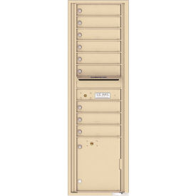 Florence Manufacturing Company 4C16S-09SD Florence Versatile 4C Mailbox 4C16S-09, 56-1/2"H, 9 Mailboxes, 1 Parcel, Front Loading, Beige, USPS image.