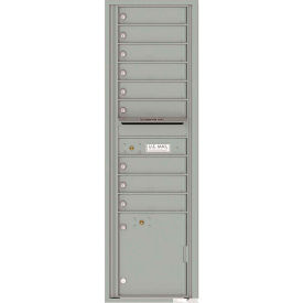 Florence Manufacturing Company 4C16S-09SS Florence Versatile 4C Mailbox 4C16S-09, 56-1/2"H, 9 Mailboxes, 1 Parcel, Front Loading, Silver, USPS image.