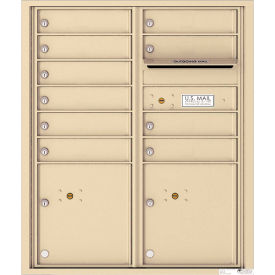 Florence Manufacturing Company 4CADD-10SD Florence Versatile 4C Mailbox 4CADD-10, 37-1/4"H, 10 Mailboxes, 2 Parcel, Front Loading, Beige, USPS image.
