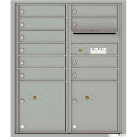 Florence Manufacturing Company 4CADD-10SS Florence Versatile 4C Mailbox 4CADD-10, 37-1/4"H, 10 Mailboxes, 2 Parcel, Front Loading, Silver USPS image.