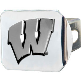 Fanmats, Llc 15091 University of Wisconsin - 3-D Chrome Hitch Cover 3-3/8" x 4" - 15091 image.