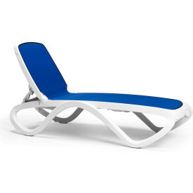 Nardi Omega Chaise Lounge Bianco/Blue 4 Pack 