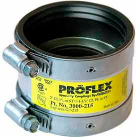 Fernco Inc 3000-215 2" Cast Iron X 1-1/2" Pvc/Steel/Xhci Proflex Coupling image.