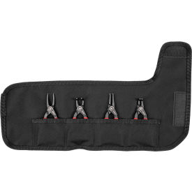 Tekton 5" 0.047" Tip Size Internal and External Retaining Ring Pliers with Roll 4 Piece Set 